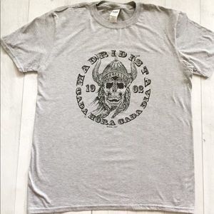 Mens Logo Grey Real Madrid Soccer Viking Shirt Tee